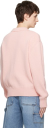 Dunst Pink Open Collar Cardigan