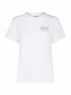 MC2 Saint Barth Woman Cotton Jersey Crewneck T-shirt Emilie With Stai Calma Lo Dici Al Mare Embroidery