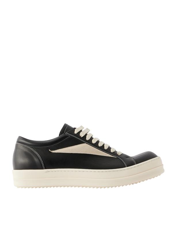 Photo: Rick Owens - Vintage Suede-Trimmed Leather and Rubber Sneakers - Black