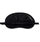 Versace - Logo-Print Quilted Silk Eye Mask - Black