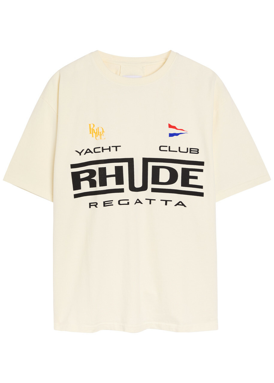 Rhude Regatta Printed Cotton T-shirt White