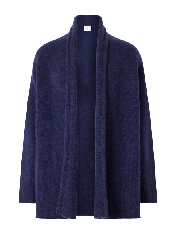 Photo: The Elder Statesman - Italy Smoking Shawl-Collar Cashmere Cardigan - Blue