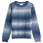 Percival Men's Patina Ribbed Crew Neck Sweater in Blue