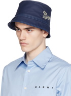 Marni Navy Embroidery Bucket Hat