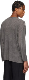 Professor.E Gray Semi-Sheer Dirt Knit Sweater