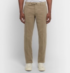 Incotex - Mushroom Slim-Fit Garment-Dyed Stretch-Cotton Moleskin Trousers - Mushroom