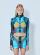 Jean Paul Gaultier Re-Edition Cropped Zip-Up Long Sleeve Top