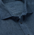 120% - Slim-Fit Garment-Dyed Linen Shirt - Blue