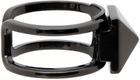 Valentino Garavani Black Ruthenium Rockstud Ring