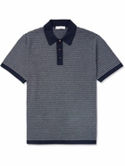 Mr P. - Cotton and Silk-Blend Polo Shirt - Blue