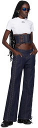 Jean Paul Gaultier Indigo 'The Lace-Up' Denim Corset