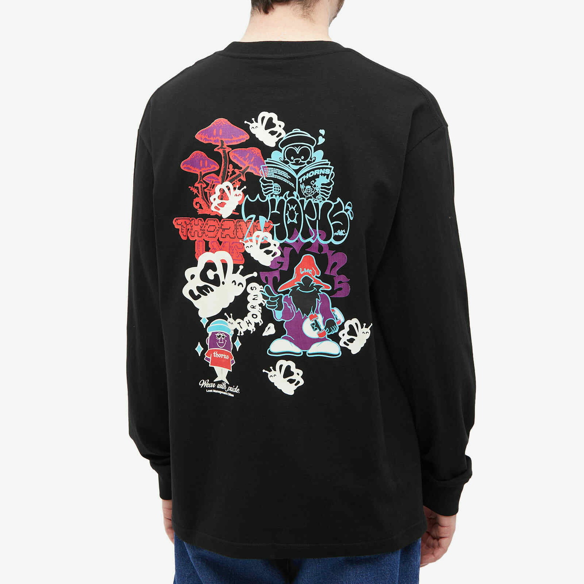 [ LMC]★ THORNS FANTASY LONG SLV TEE LMC Men's Long Sleeve Thorns Fantasy T-Shirt in Black LMC