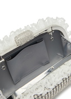Self-portrait X Christopher Kane Lace and Crystal-embellished box Clutch - Silver - One Size