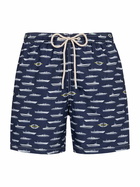MC2 Saint Barth Man Lightweight Fabric Swim-shorts Lighting With Magnum Marine Print | Magnum Marine Special Edition
