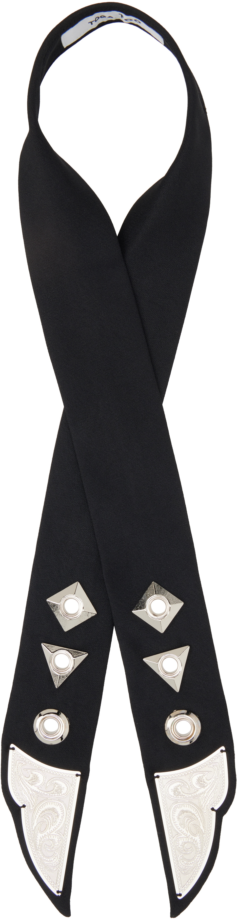 Toga Pulla Black Metal Ribbon Tie Toga Pulla