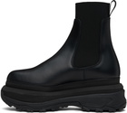 sacai Black Leather Chelsea Boots