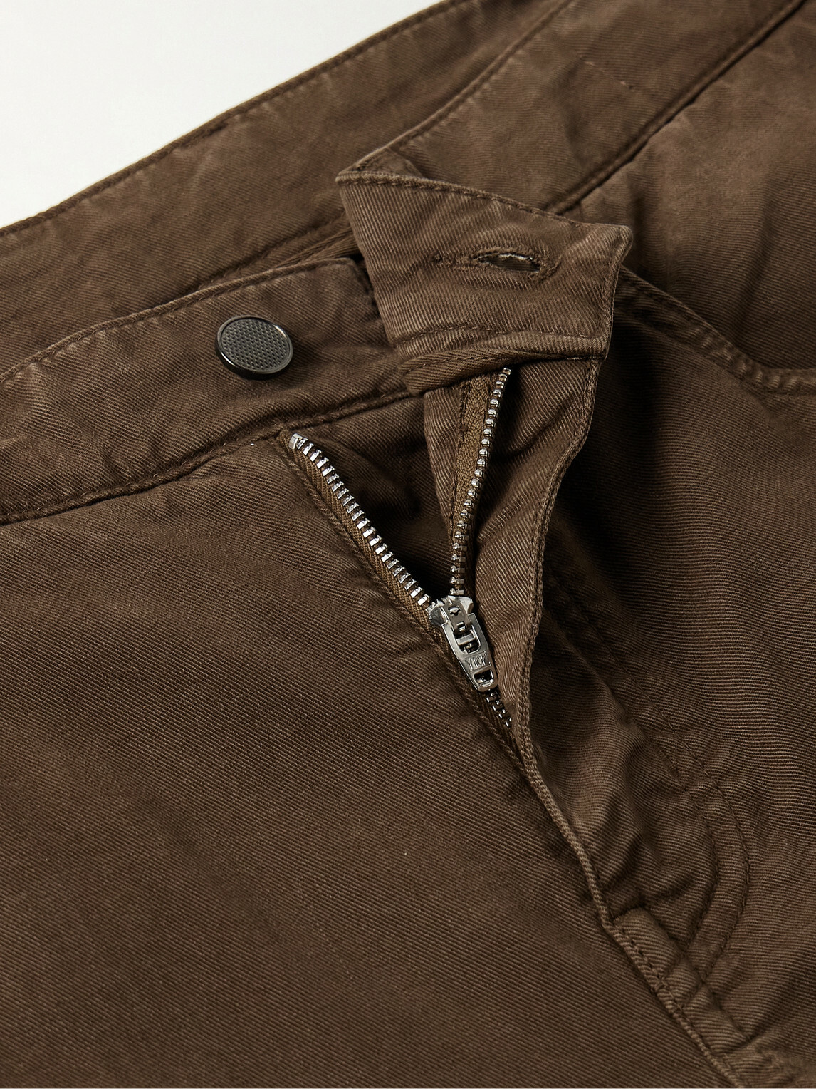 Purdey - Slim-Fit Straight-Leg Cotton-Blend Twill Trousers - Brown