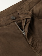 Purdey - Slim-Fit Straight-Leg Cotton-Blend Twill Trousers - Brown