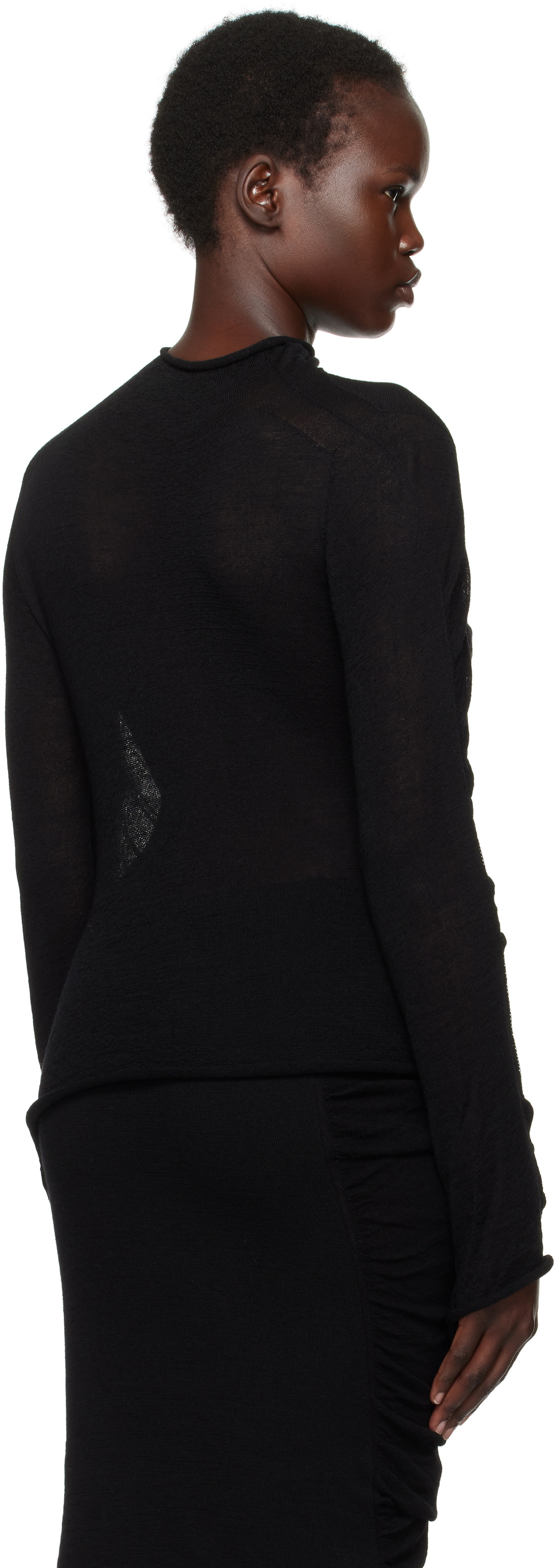 ISSEY MIYAKE Black Ambiguous Wool Sweater
