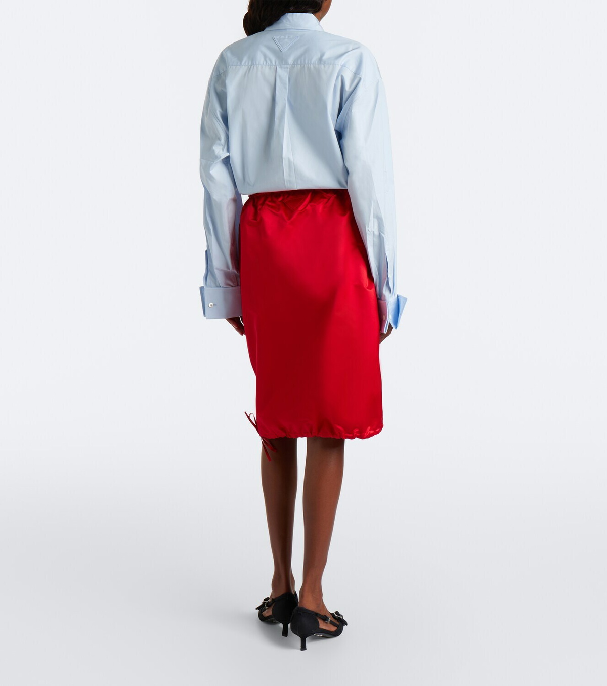 Prada Silk satin midi skirt