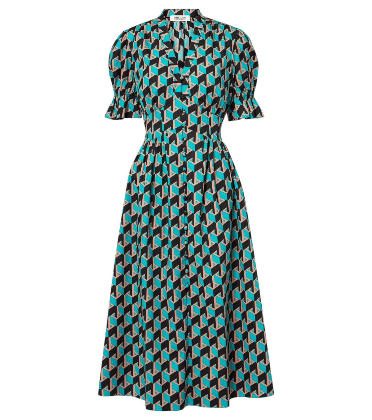 DVF★Libra printed gathered midi dress Diane von Furstenberg Libra printed gathered midi dress
