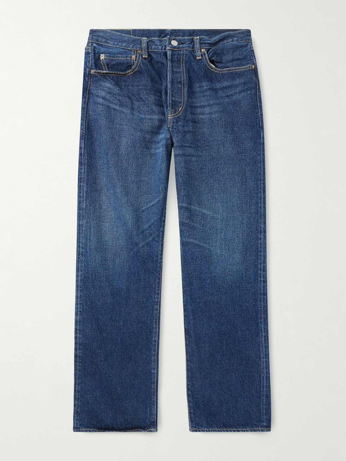 Remi Relief - 1954 Straight-Leg Cropped Distressed Jeans - Blue