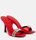 Magda Butrym Crystal-embellished satin mules
