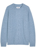 Wax London Hyatt Cable-knit Jumper Blue
