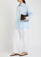 Toteme Classic Tumbled Cotton-poplin Shirt Light Blue