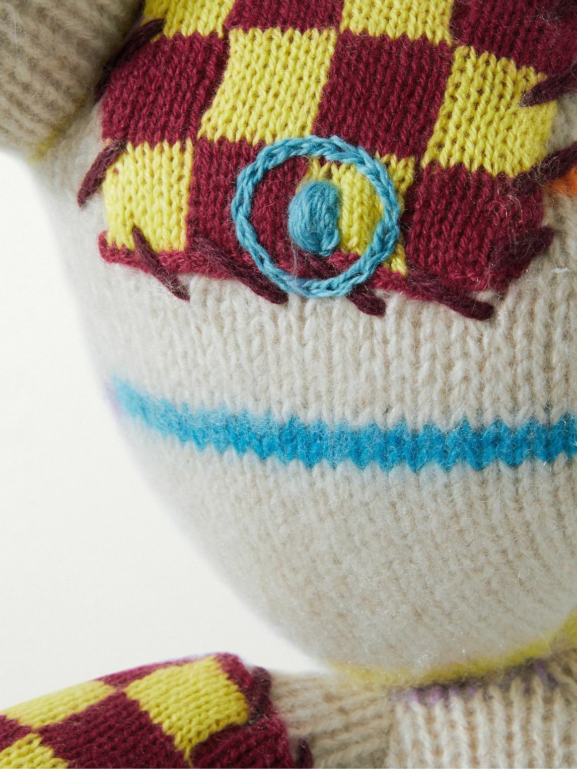 The Elder Statesman カシミヤ クリスタル ブレスレット The Elder Statesman - Patchwork Cashmere Teddy Bear The Elder