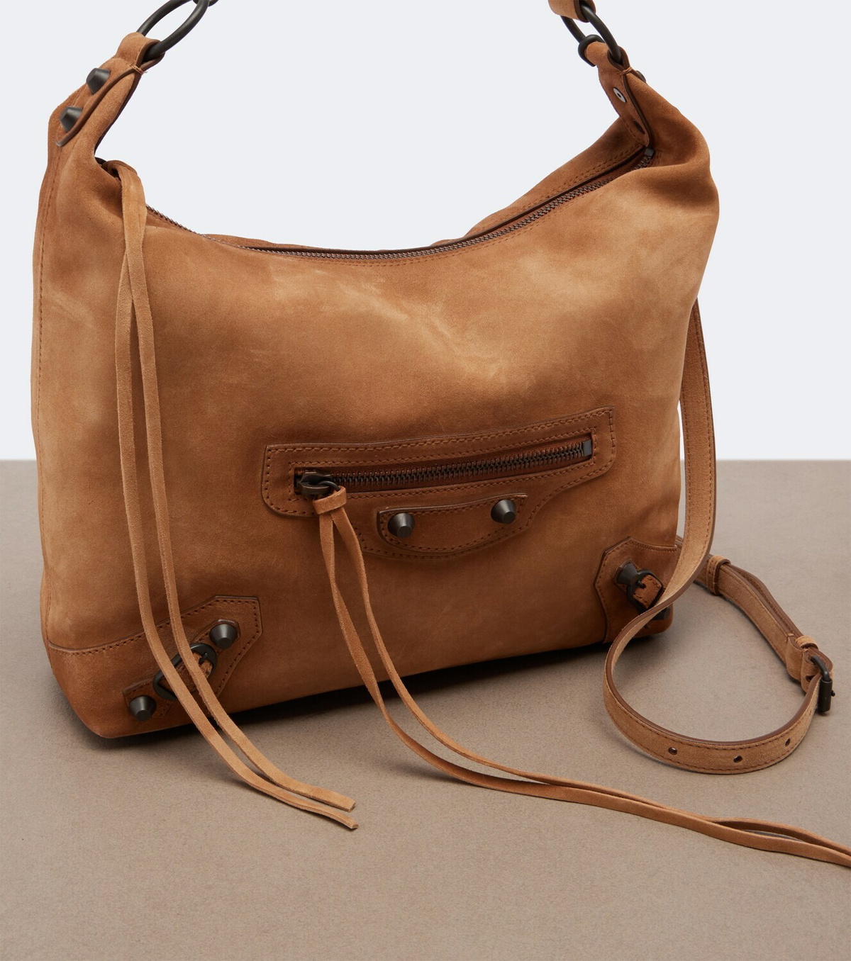 Balenciaga Le City Small suede shoulder bag