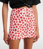 Versace Floral printed silk twill shorts
