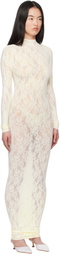 SKIMS Off-White Knit Lace Turtleneck Maxi Dress