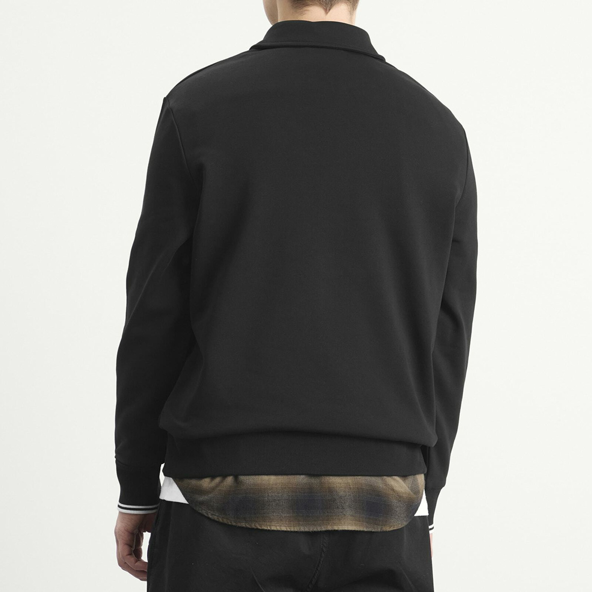 Fred Perry Men's Half Zip Collared Sweatshirt in Black