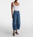 Frame Bubble Crop barrel-leg jeans