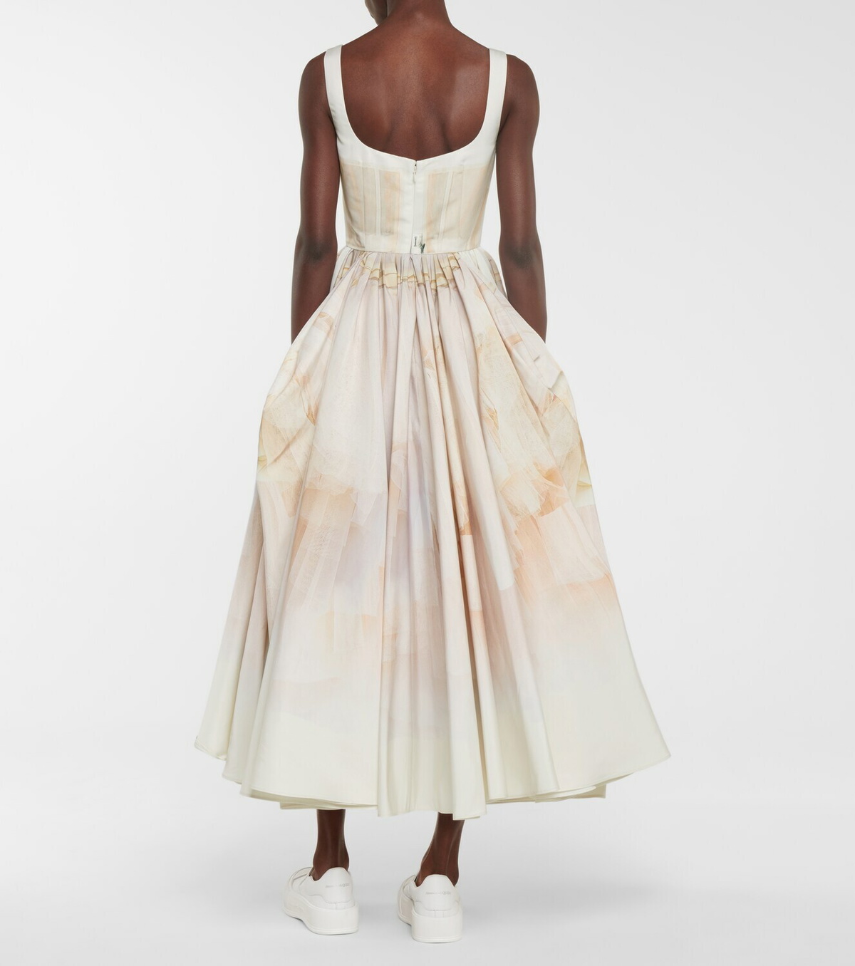 Alexander McQueen Trompe l'oeil faille midi dress Alexander McQueen Alexander McQueen Trompe l'oeil faille midi dress Alexander McQueen