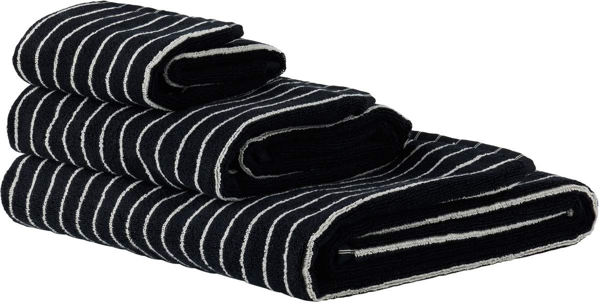 Tekla Black Striped Towel Set, 3 pcs