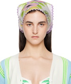 Anna Sui Purple & White Florida Silk Voile Headscarf