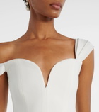 Alex Perry Bridal draped off-shoulder crêpe corset gown