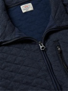 Faherty - Epic Quilted Cotton-Blend Jersey Gilet - Blue