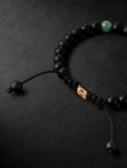 Shamballa Jewels - Gold, Multi-Stone, Ceramic and Cord Bracelet - Black