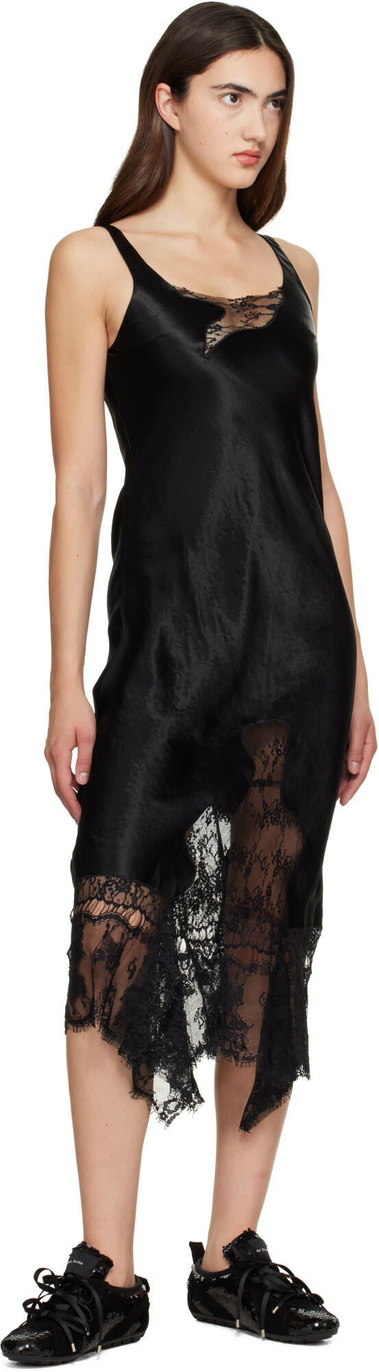 Collina Strada Black Anemone Midi Dress