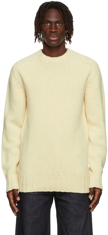 Photo: Jil Sander Yellow Wool Ribbed Sweater