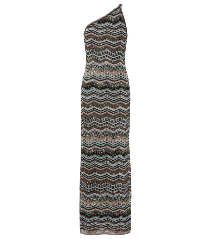 Photo: Missoni Zigzag one-shoulder lamé maxi dress