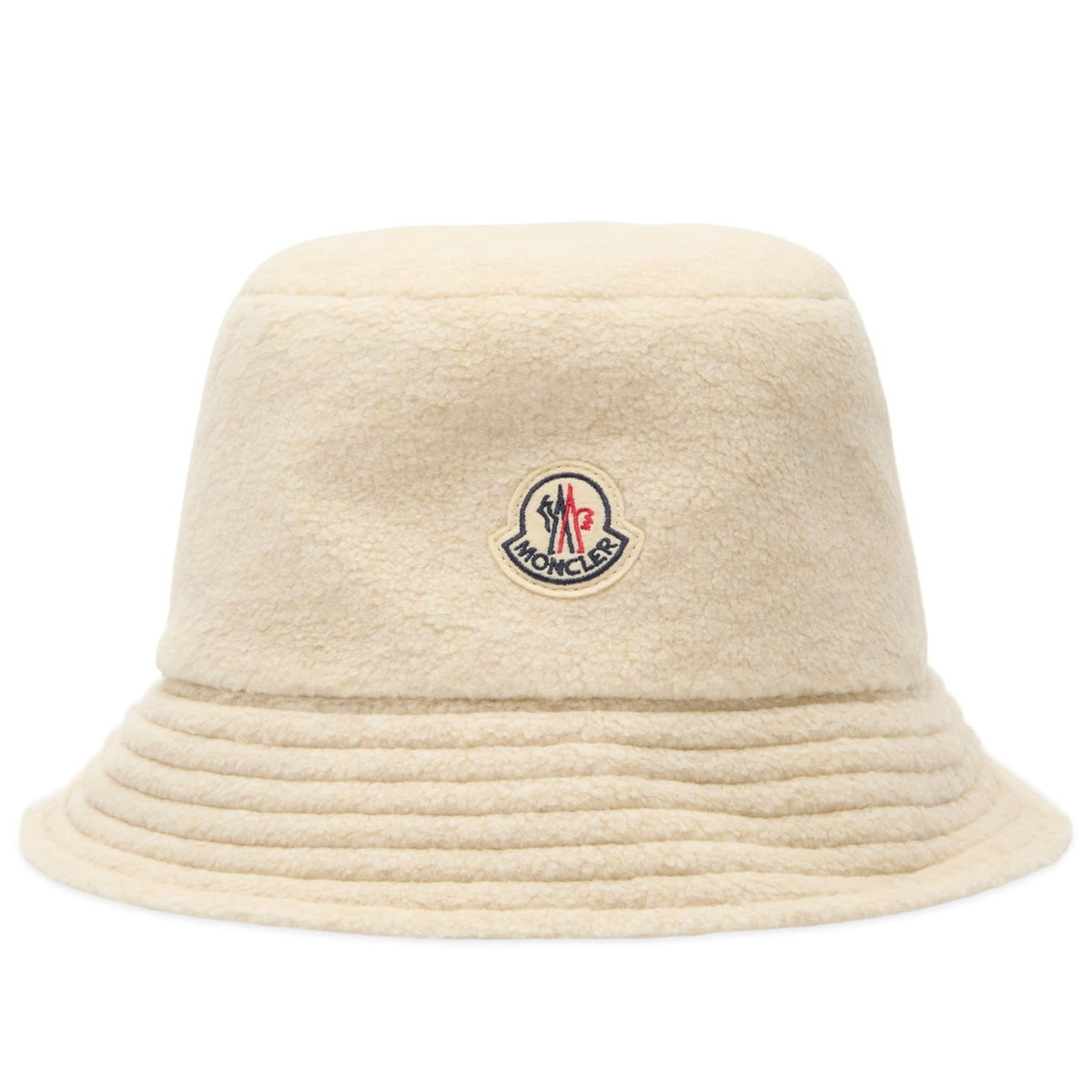 Moncler Men's Teddy Fleece Bucket Hat in Light Beige