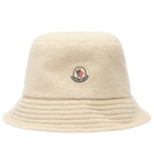 Moncler Men's Teddy Fleece Bucket Hat in Light Beige