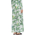 Stella McCartney Blue Silk Palm Wide-Leg Trousers