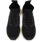 Rick Owens Black and Off-White Veja Edition Sock Runner Sneakers