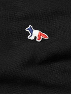 Maison Kitsuné - Logo-Appliquéd Cotton-Piqué Polo Shirt - Black