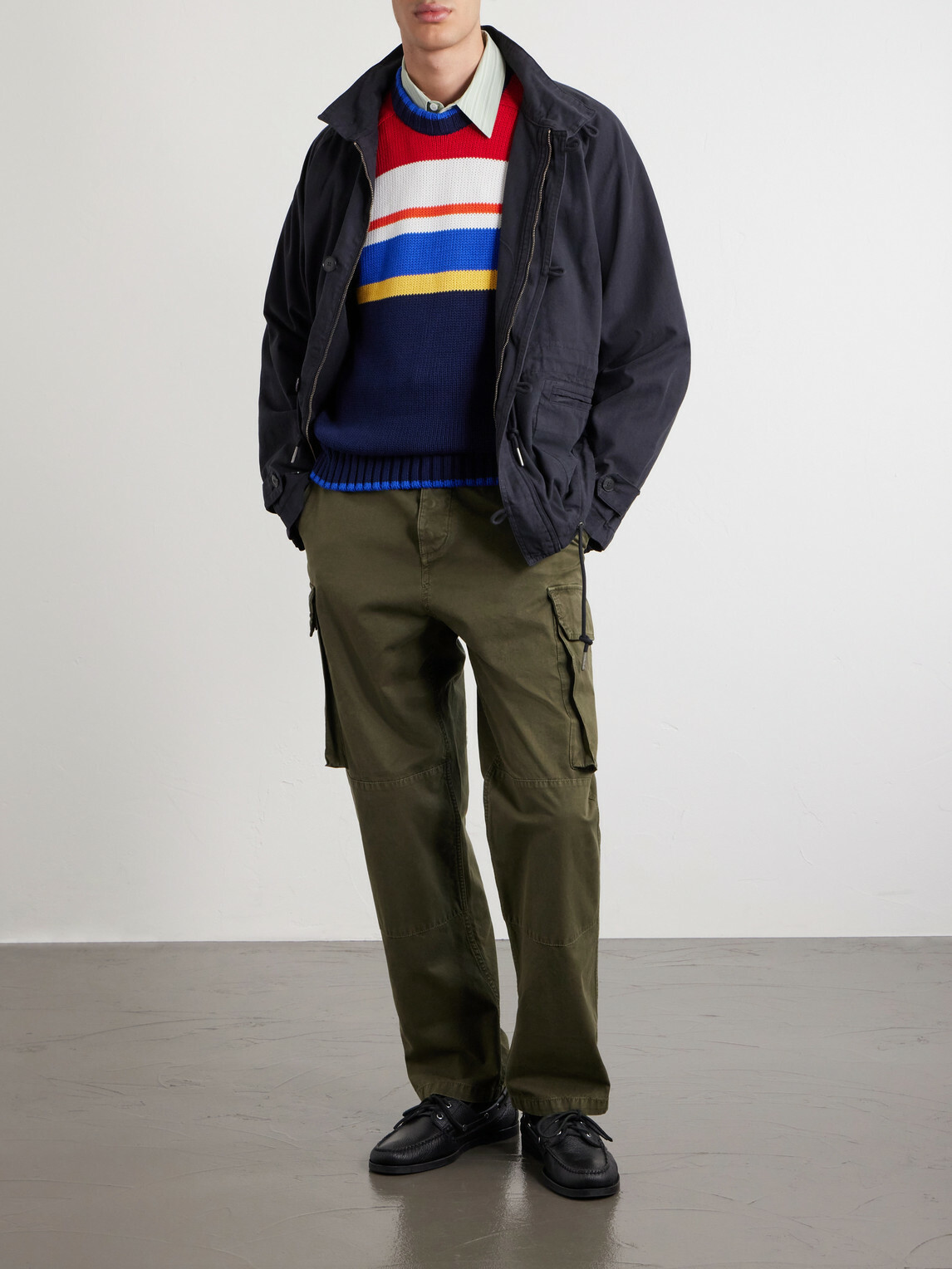 Noah - Striped Organic Cotton Sweater - Blue